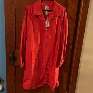 Old Navy Vibrant Coral Trench Coat